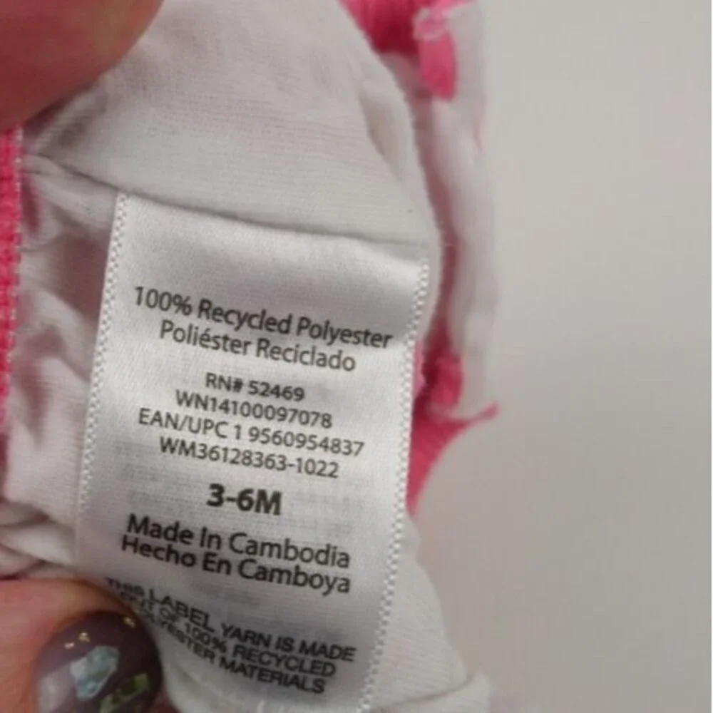 Wonder Nation Swim Diaper Pink Bows Size 3-6 Months Snap Closure